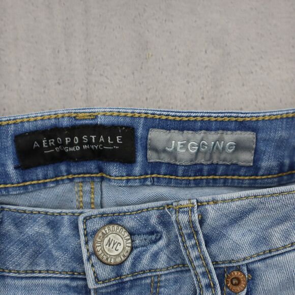 Aeropostale Pants Womens 26W Light Blue Denim Court Low Rise Skinny Leg Jegging - Picture 2 of 11